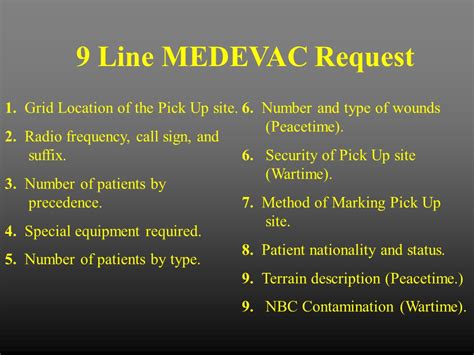 medevac 9 line location